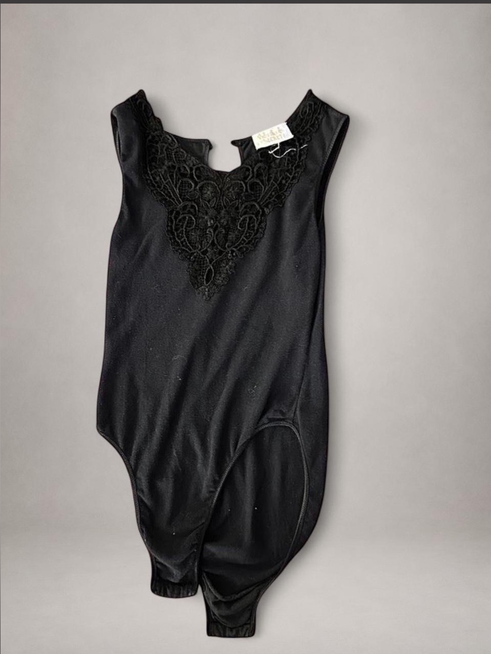 90’s gold label Victoria's Secret Black Lace-Front Shaping Bodysuit